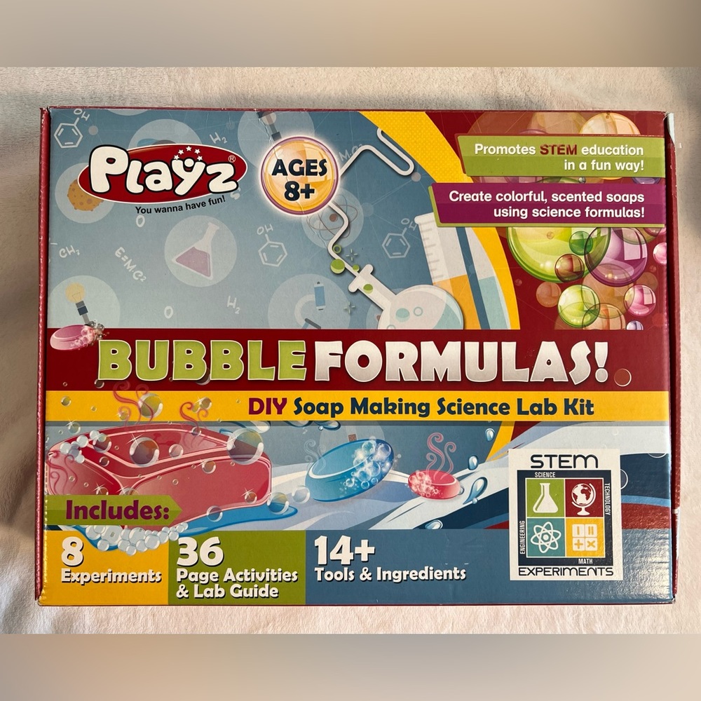 Playz NIB Bubble Formulas DIY Soap Making Science Lab Kit